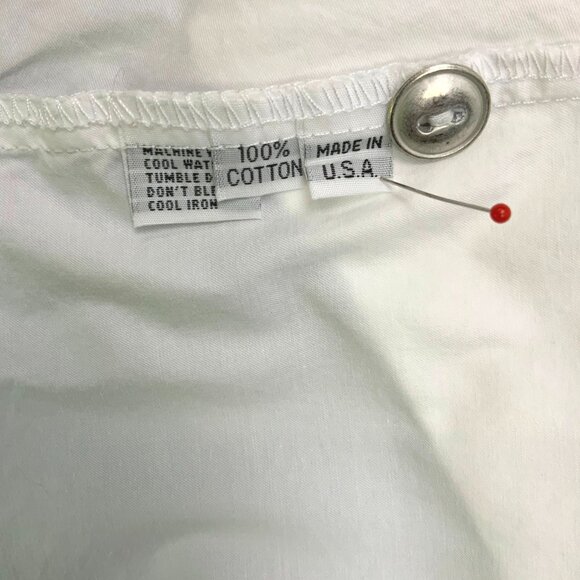 Planet By Lauren G White Cotton Button Up Swing Fit Shirt One Size Fits All - Picture 14 of 16